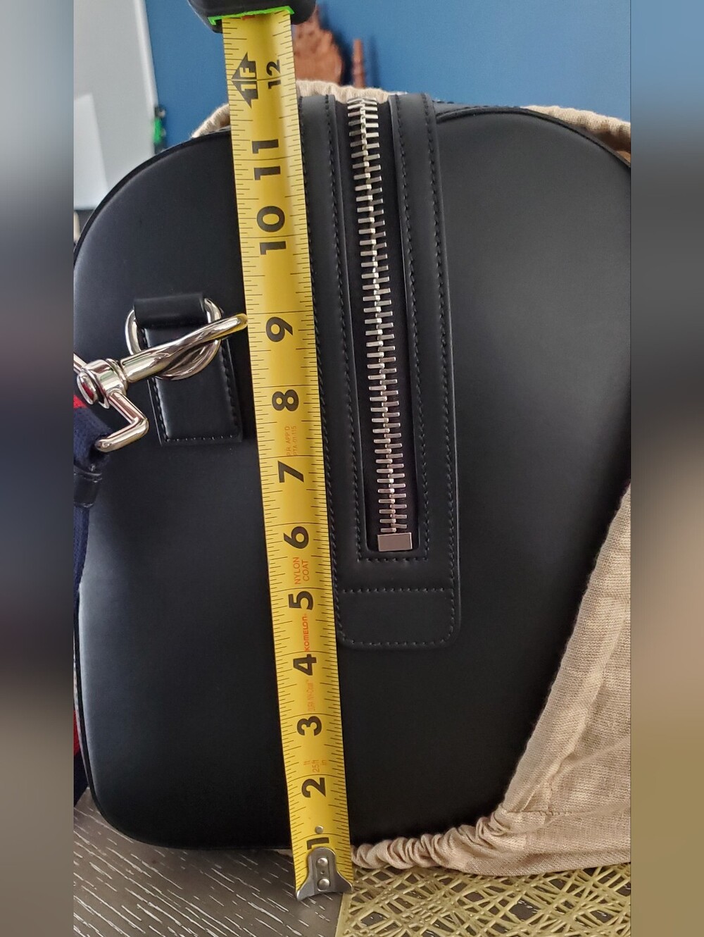 Gucci Black GG Supreme Duffel with Red and Blue Web Strap - Picture 12 of 12